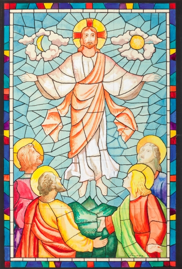 ﻿Kristovo nanebovstúpenie – návrh na vitráž